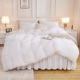 thumbnail image 4 of Litanika White Queen Size Fluffy Bedding Set,Winter Soft Faux Fur Bedding Comforters Set, Fuzzy Thick Heavy Puffy Comforter Set, 4 of 7