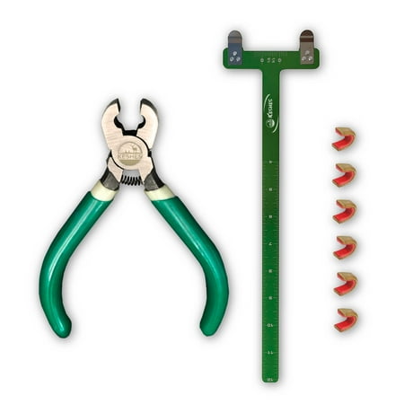 Bow String Nocking Points Set - T Square Ruler with Plier for Recurve and Compound Bowstring Accessories - Brass Nocks Point Bow Tuning Kit (T-sq Plier 6 nocks Set)