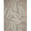 homeroots outdoor 384956 5’ x 8’ Natural Leaves Indoor Outdoor Area Rug