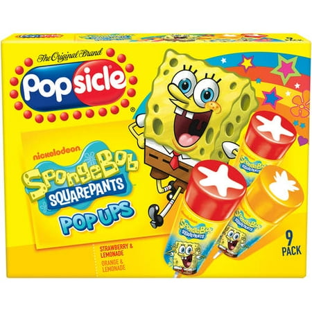 Popsicle Nickelodeon SpongeBob SquarePants Pop Ups Ice Pops, 2.75 fl oz, 9 count - Walmart.com