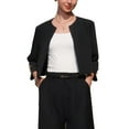 thumbnail image 1 of BLAZER BOLERO CORTO ABIERTO DE MANGA 3/4 SIN COLLAR PARA MUJERES INSPIRE CHIC M NEGRO, 1 of 5