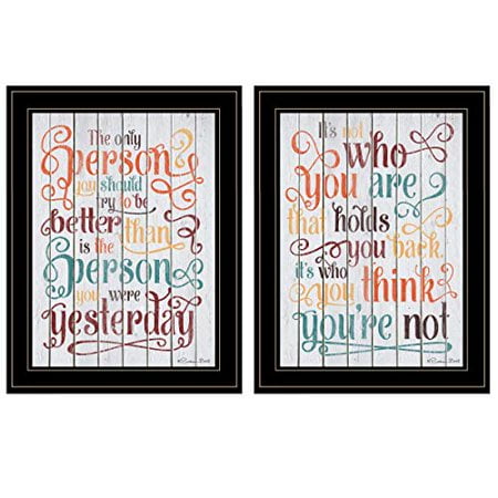 TrendyDecor4U "la Seule Personne 2-Piece Vignette par Susan Ball, Cadre Noir