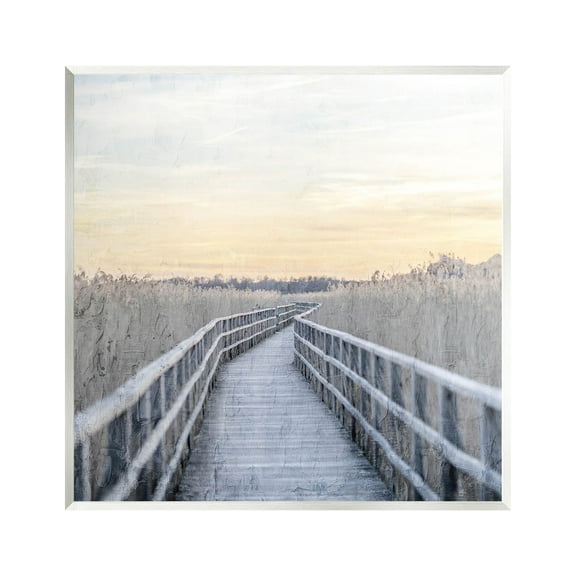 Boardwalk Reeds Rural Path Landscape Graphic Art Unframed Art Print Wall Art