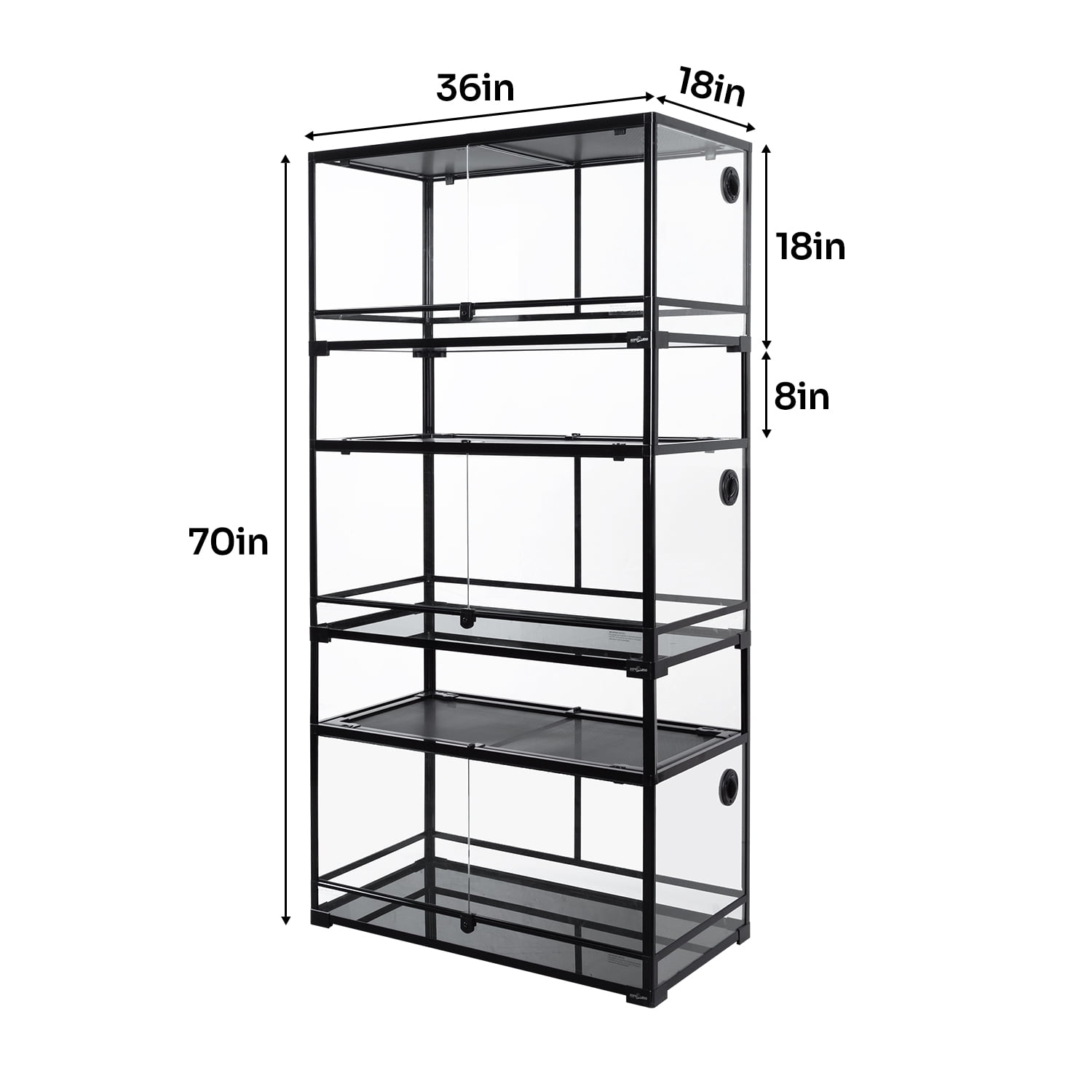 GUZZLO 3-Layer 40 Gallon Full Tempered Glass Reptile Terrarium, Easy Assembly