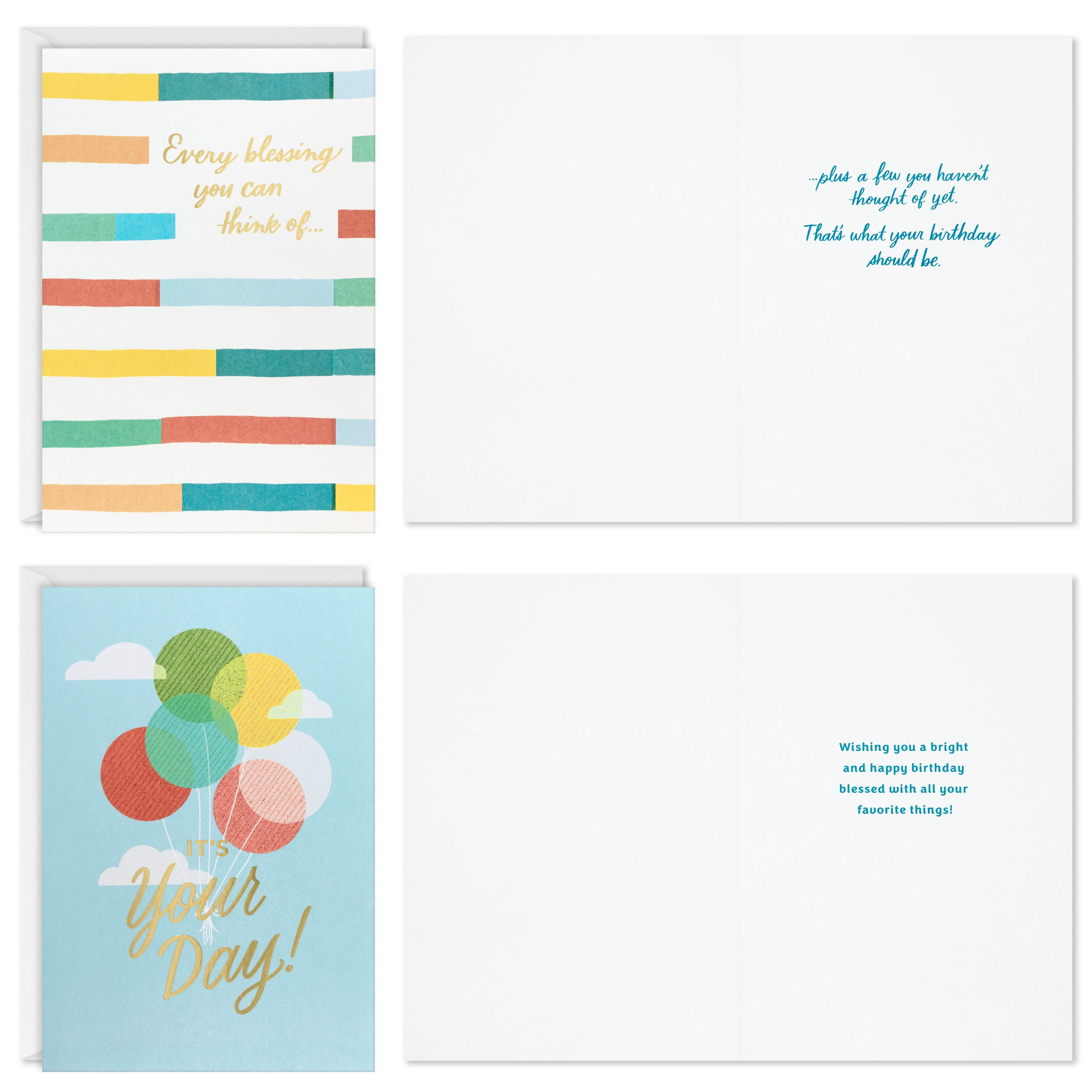 Hallmark Assorted Birthday Cards (Bright and Blessed), 12 Count