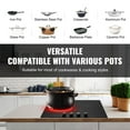 thumbnail image 5 of 4-Burner Built-In Electric Cooktop, Radiant Ceramic Glass Stove, 23.2 x 20.5 Inches, Fast Heating, Easy Clean, Black (For Kitchen, Home), 5 of 11