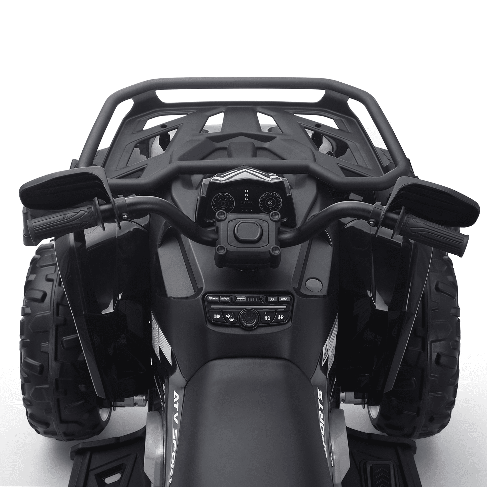 Joyracer 24 Volt Ride on ATV for Kids, 4WD 4 Wheeler Electric Car with Remote Control, 2 Seats Ride on Toys for Toddlers, w/Headlights, Bluetooth, Music, USB, EVA Tires, Black
