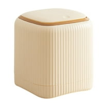 Leodye 1pcs Mini Trash Can with Lid - Removable Small Garbage Can, Tiny Plastic Trash Bin, Pop Up Countertop Wastebasket, Counter Garbage Lint Bin for Bathroom,office-5.71x5.31x5.31in