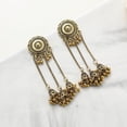 thumbnail image 4 of Indian Jhumka Jhumki Ethnic Dangle Earring for Women Vintage Long Tassel Bell Drop Earrings Boho Flower Beaded Bollywood Jewelry Boho Traditional Oxidized Antique Festival Party Gift for Lady, 4 of 7