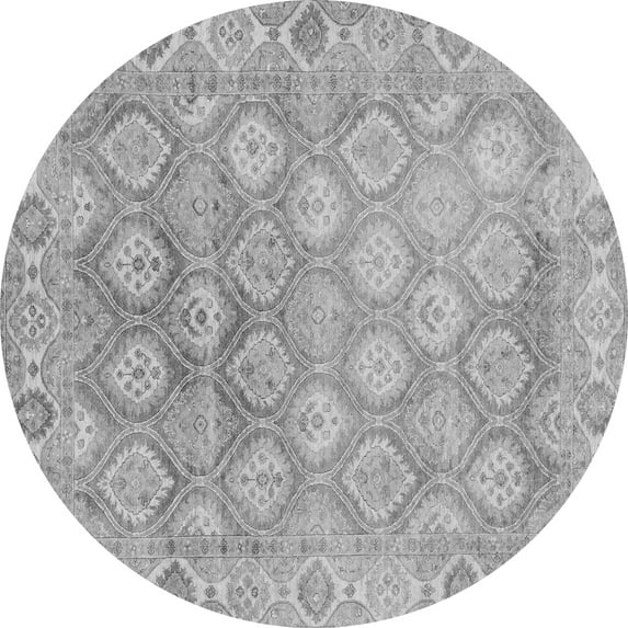Ahgly Company Indoor Round Oriental Gray Traditional Area Rugs, 6' Round
