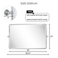 thumbnail image 5 of TEHOME Horizontal Farmhouse Chrome Metal Framed Rounded Pivot Rectangle Bathroom Mirror 35x23", 5 of 7