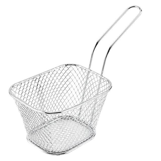 Mini Panier à Frites en Acier Inoxydable Porte-Frites Outil de Cuisson