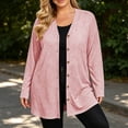 thumbnail image 2 of SAWOBUUN Lightweight Cardigan for Women Soft Button Down Long Sleeve Casual Open Front Tunic Jacket with Pockets, 2 of 9