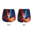 thumbnail image 3 of Pofeuu Red And Blue Fire Wolf Print Women's Athletic Shorts Running Workout Shorts Tummy Control Quick Dry Gym Shorts with Pockets Double layer sports shorts-Medium, 3 of 7