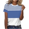 thumbnail image 3 of Ihhxva Women's Tops Moisture-Wicking Striped Crewneck Tee Fit Nautical Print T-Shirt Casual Summer Cotton Loose Style S-2XL, 3 of 7