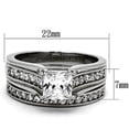 thumbnail image 2 of Women's Stainless Steel High Polished 3.40(g) CZ Clear Ring Set, 2 of 5