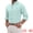 Light Green, variant on DARING DIVA Men's Stand Collar Long Sleeves Button Down Linen Shirts M White