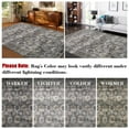 thumbnail image 5 of Hasoo Indoor Washable Area Rug 8' x 10' Geometric Rugs for Living Room Floral Throw Floor Mats Non-Slip Accent Carpet Grey/Brown, 5 of 7