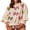 Cream, variant on Women's Sequins Oversized Sweatshirt Bow Drop Shoulder Long Balloon Sleeve Round Neck Casual Tops
