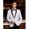 thumbnail image 3 of COOFANDY Men's Tuxedo Jacket Wedding Blazer One Button Dress Suit for Dinner Prom Party, 3 of 6
