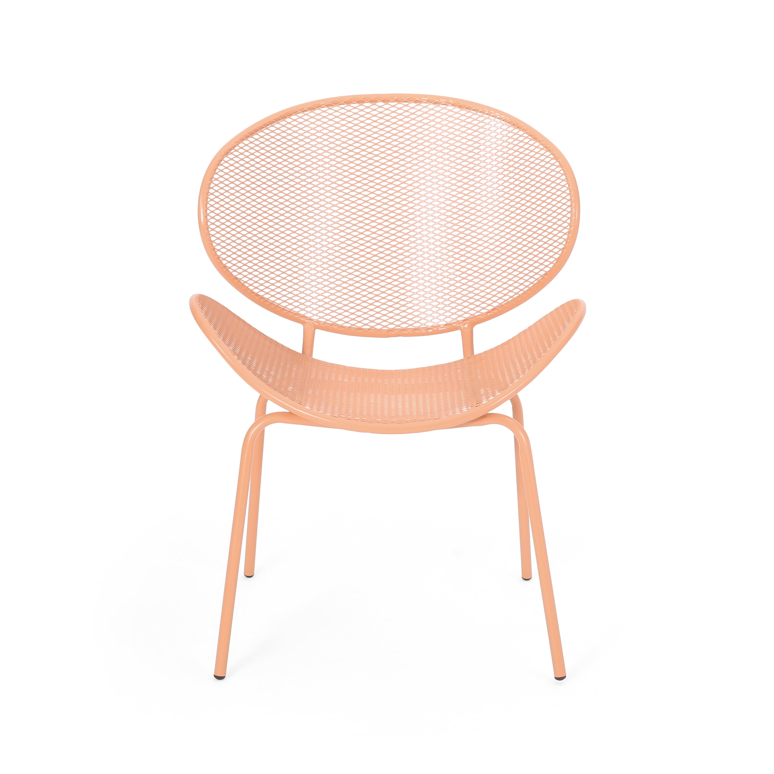 Outdoor Mesh Leisure Chair Set of 2, Shell Style Seats for Patio Garden, Orange