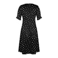 thumbnail image 4 of Womens V Neck Long Sleeve Fall Dresses Beach Dresses For Women Spring Summer Elegant Wrap V Neck Floral Boho Dress Flowy Ruched Hawaiian Maxi Dress Black, 4 of 5