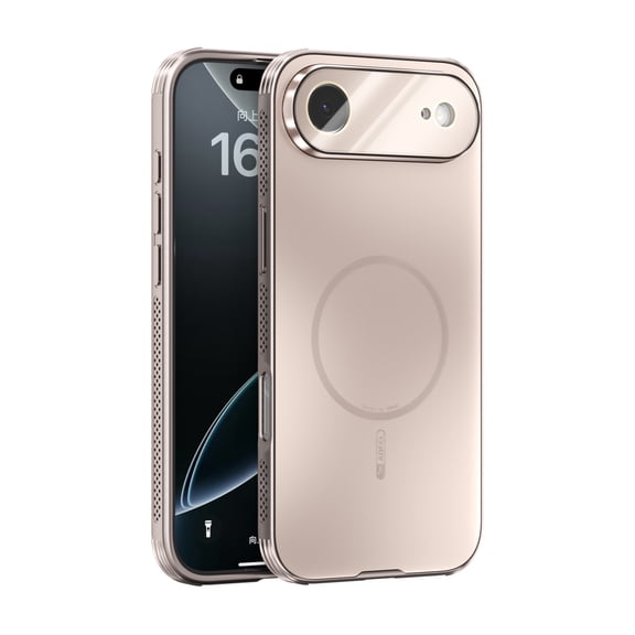 Designed For iPhone Air Phone Case,Compatible with Mag-Safe,Heat dissipation Bumper,Ultra Slim Shockproof Anti-fall Protection,With Lens Film,Rugged Glossy Matte Phone Case,Gold