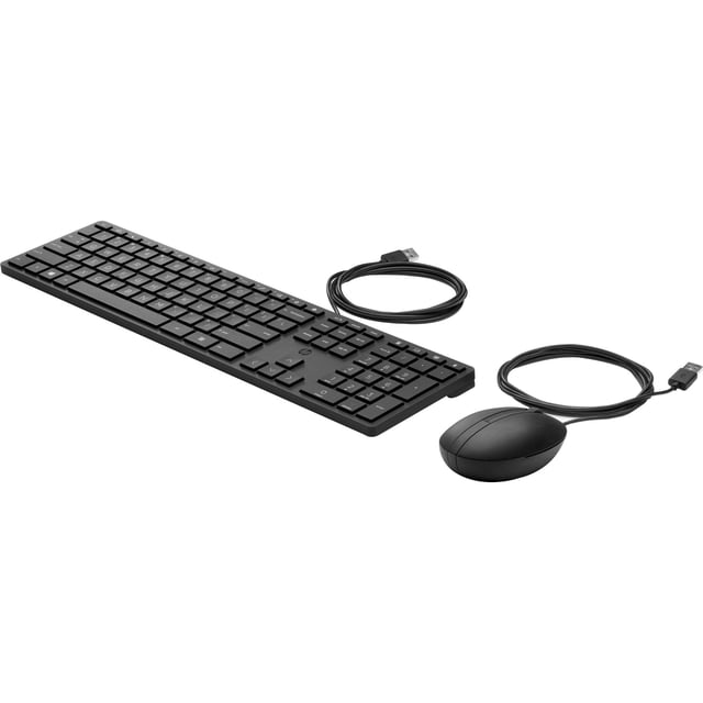 Teclado y mouse HP 320MK con cable USB, inglés, negro