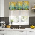 thumbnail image 4 of Yellow Leaves Curtain Valances for Windows, Kitchen Valance Window Treatments Panel 2 Pack, Modern Oil Painting Forest Rod Pocket Short Curtains for Bathroom Bedroom 42 x 12 Inch, 4 of 8