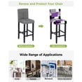 thumbnail image 3 of Purple Grey Black Geometric Bar Stool Covers Set of 6, Middle Century Art Abstract Aesthetics Stretch Bar Chair Covers with Backs, Removable Pub Counter Chair Cover for Kitchen Dining Room Cafe, 3 of 7
