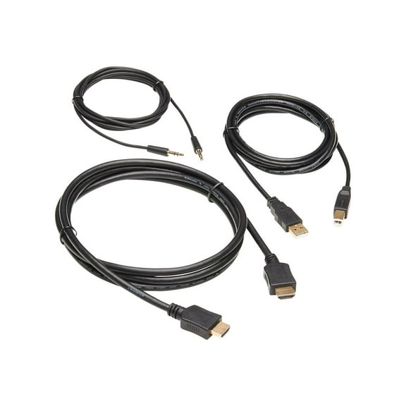 Eaton Tripp Lite Series HDMI KVM Cable Kit 4K HDMI USB 2.0 3.5 mm Audio M/M Black 6 ft. 1.83 m