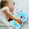 thumbnail image 4 of Calma y acurruca a la nutria con luces musicales, juguete de peluche portátil para bebé (azul), 4 of 9