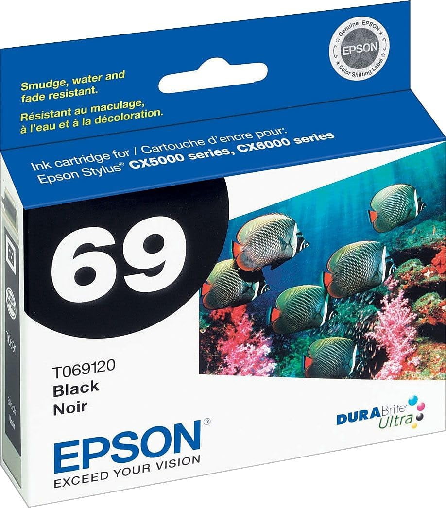 Cartucho de tinta Epson 69 DuraBrite Ultra Black para varios modelos ...