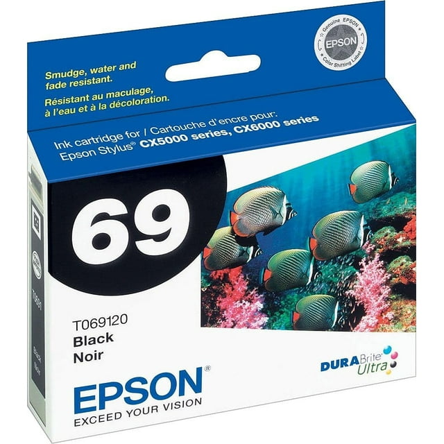 Cartucho de tinta Epson 69 DuraBrite Ultra Black para varios modelos