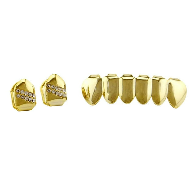 Rejillas de de cristal chapado en dieciocho Tapas de superiores inferiores de silicona Fernando Juego de tapas de parrillas para dientes bucales