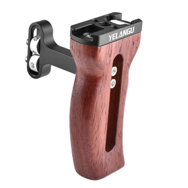 Empuñadura lateral de madera Sunnimix con Llave Incorporada ranura para zapata Fría para Cámara digital