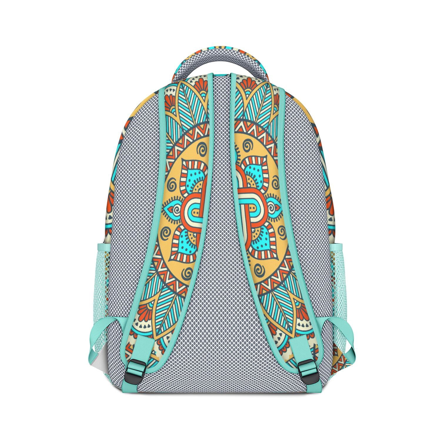 Spiritual Floral Mandala Backpack - Lightweight Durable Bookbag with Padded Straps