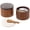 Black + White: 2 pcs: Style/Dual Grid, variant on Ikoopy 2 Pcs Salt Cellar Box with Lid and Spoon Wood and Stone Salt or Pepper Sugar Spice Seasoning Bowl Container Jar Holder Well Keep for Kitchen
