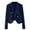 Navy, variant on Cropped Blazers for Women Double Breasted Blazer Long Sleeve Work Office Blazer Business Casual Open Front Jacket