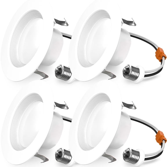 Sunco 4 Pack 4 Inch Retrofit LED Recessed Light, 11W=60W, 6000K, Dimmable