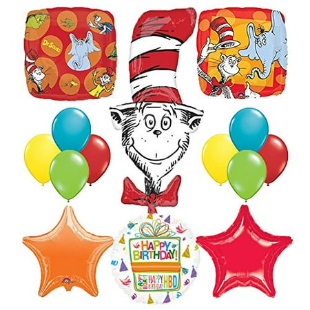Dr Seuss Cat In The Hat Birthday Party Supplies And Balloon