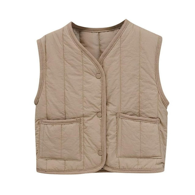 Gilet pour Enfants, Veste Sans Manches à Col Rond en Polyester Respirant, Offre une Légère Chaleur pour l'Automne et l'Hiver, Tenue Décontractée