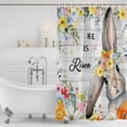 thumbnail image 3 of Easter Shower Curtain, Waterproof Shower Curtains for Bathroom, Spring Farmhouse Vintage Bunny Flower Wood Grain Washable Fabric Bathtub Curtain Set Bath Decor with 12 Hooks Stall 36"x72", 3 of 8