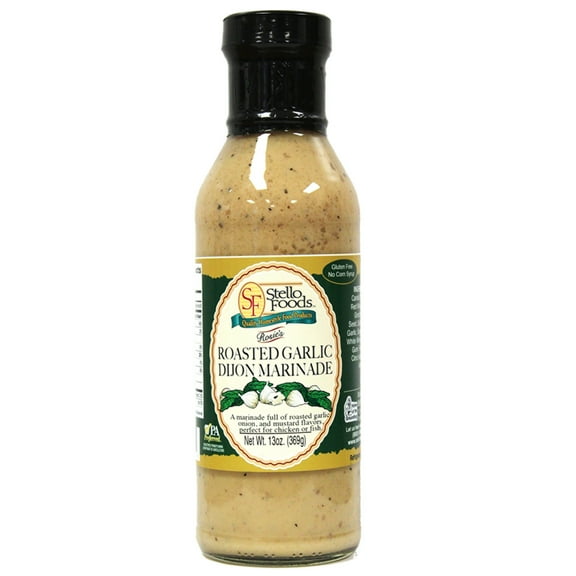 Stello Foods - Rosie's Roasted Garlic Dijon Marinade 13 oz, Gluten Free, No Corn Syrups, Fat Free, Cholesterol Free, Vegan, Vegetarian