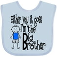 thumbnail image 3 of Inktastic Either Way It Goes, I'm the Big Brother Boys Baby Bib, 3 of 4