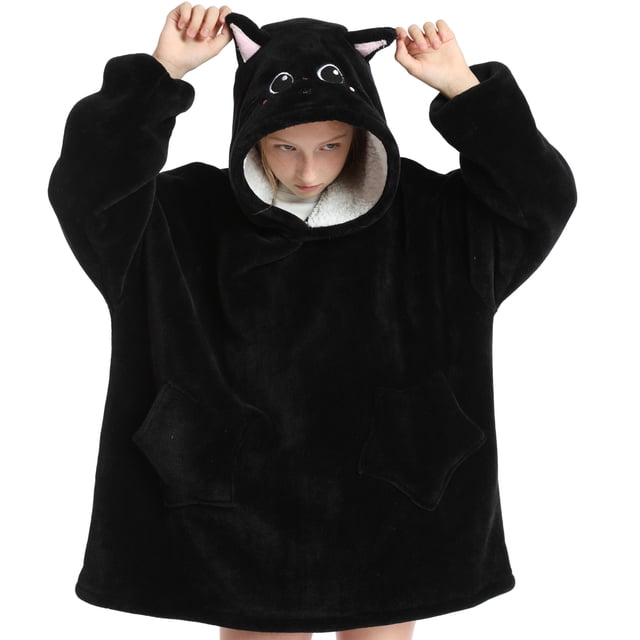 Sudadera de franela multifuncional, manta de televisión, ropa de descanso con capucha para niños, pijamas gruesos y cálidos