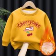 thumbnail image 2 of LIIPEE Boys Girls Hoodies Fall Winter Long Sleeve Thickened Warm Cartoon Letter Printed Round Neck Pullover Hoodless Sweatshirt Toddler Cozy Everyday Wear Casual Outings Hoodie,Yellow,8-10 Years, 2 of 3