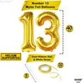 thumbnail image 4 of , Giant Gold 13 Balloon Numbers - 40 Inch | 13 Number Balloon for 13th Birthday Decorations for Boys | Thirteen balloon Numbers for 13th Birthday decorations for Girls, 4 of 4