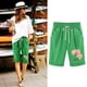 thumbnail image 1 of Puntoco Pantalones cortos de algodón para mujer Pantalones cortos con cordón y estampado de cintura elástica para mujer, 1 of 3