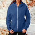 thumbnail image 2 of TTUHYWXI Womens Zip Up Hoodies Fleece Jackets Oversized Sweatshirts Fall Fashion Outfits Sweaters Winter Clothes (Blue, L), 2 of 5